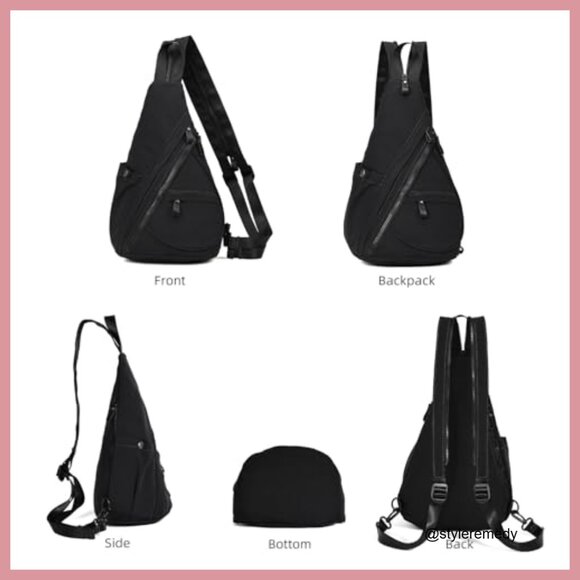 Nylon Crossbody Sling Backpack Convertible Daypack Travel Bag main image 7